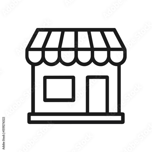 Shopfront icon A charming business storefront illustration design element