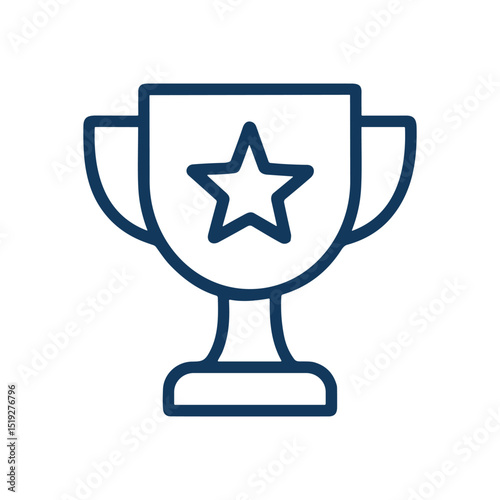 Staradorned trophy symbolizes victory illustration design element
