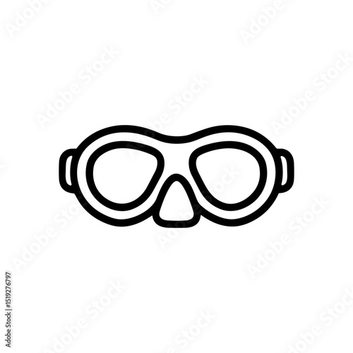 Snorkeling mask eye protection device illustration design element