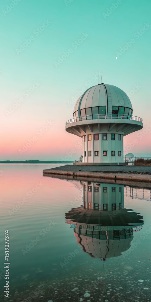 Obraz premium Explore the beauty of lake balaton observatory hungary scenic view at sunset travel destination photography