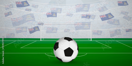 Caymanian Football Arena Full of Fans with National Flags, Sports Event Illustration.