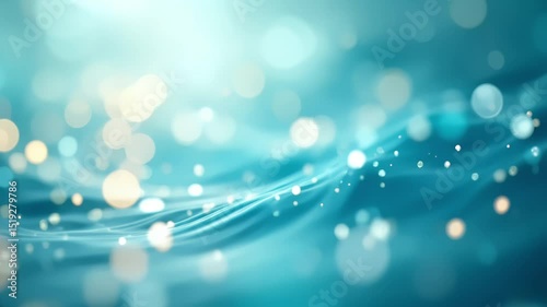 blue water bokeh with floating particles in soft light