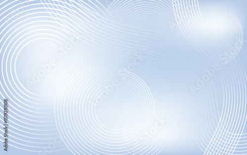 Abstract Blue Gradient Background with White Concentric Wave Lines, vector illustration