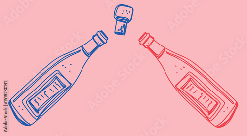Bottle of wine. Restaurant Alcohol drink	