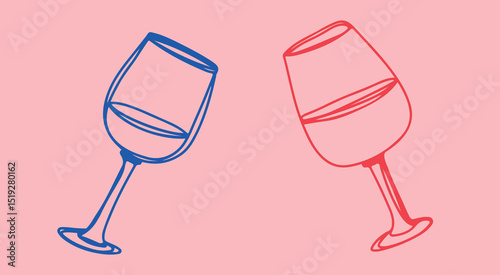 Cocktail Alcoholic Drink Line Drawing
