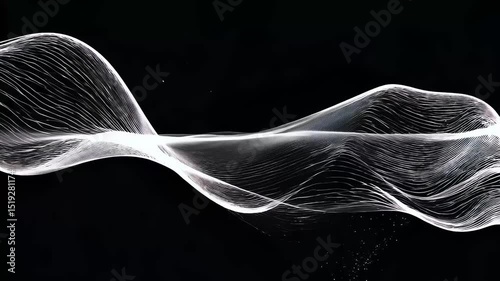 white abstract wavy lines over black background illustration