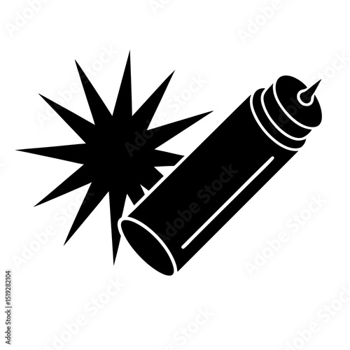 black bomb with a burning fuse