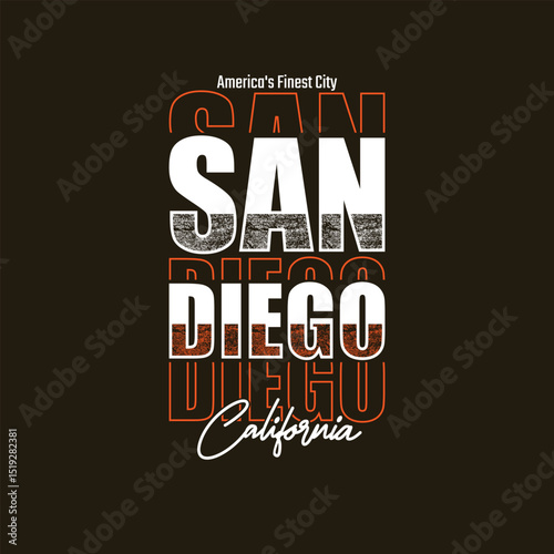 San Diego California, USA. Vintage typography design in vector illustration.clothing, t shirt,apparel and other uses.