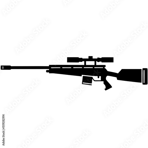 assault rifle isolated on white