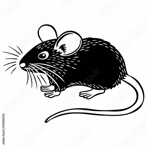 rat on a white background