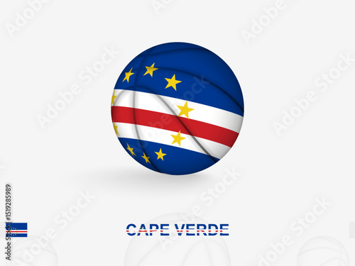 Cape Verde Basketball Concept with National Flag Design.