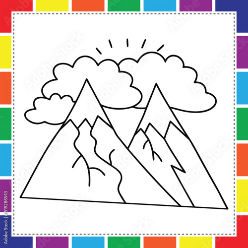 Explosive Volcano Adventure: A Fun and Educational Coloring Page for Kids Featuring Erupting Mountains, Lava Flows, and Earth Science Wonders,  Coloring Fun for Boys and Girls, A Large Creative Page