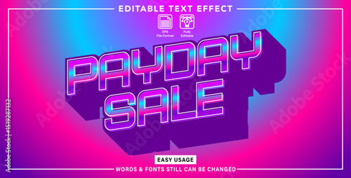 Editable graphic text payday sale styles
