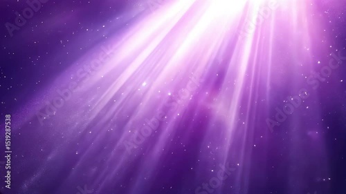 purple heaven light beams shining down with magical sparkling stars