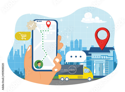 Couriers use mobile phones to track the delivery address of online orders.
