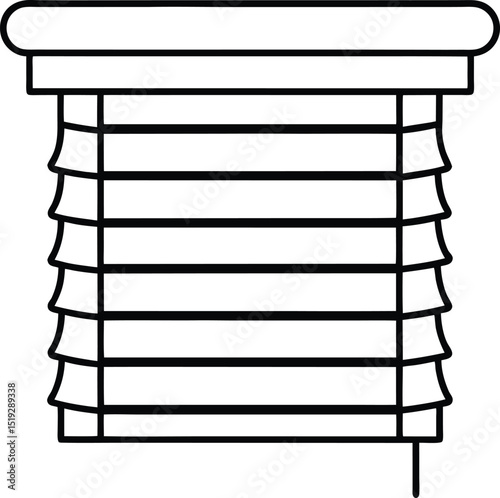 blinds icon line art vector illustration on transparent background