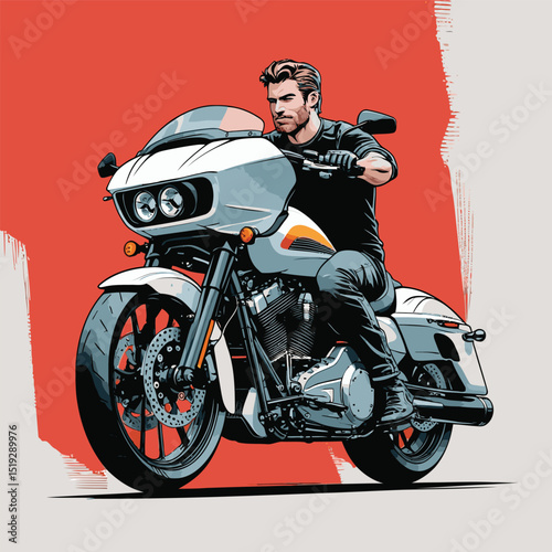 Cool motorcycle vector art for graphic design