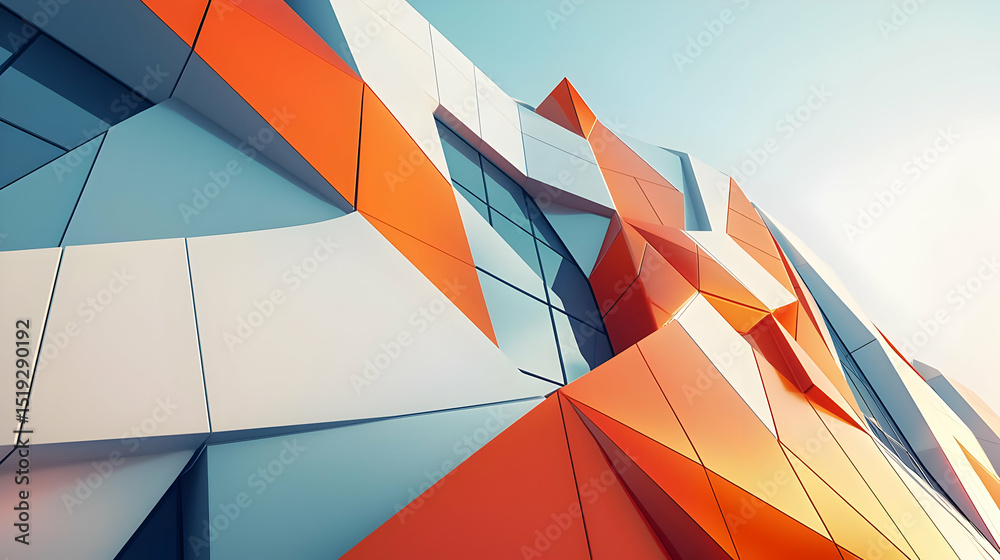 Fototapeta premium Geometric Modern Building Exterior Design