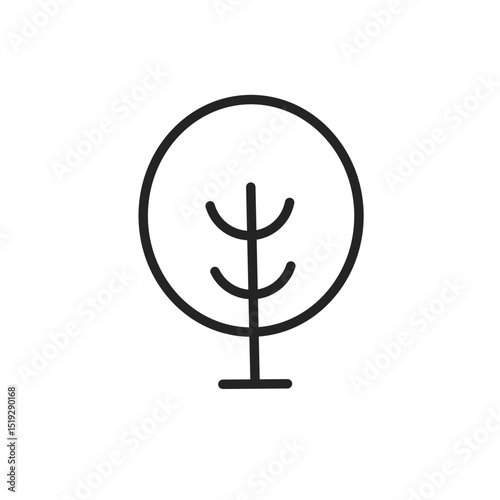 Collection of Tree and Forest Related Line Icons. Editable Stroke for Design, Web Sites, Apps, Cards. Contains Linear Images of Deciduous and Coniferous Trees