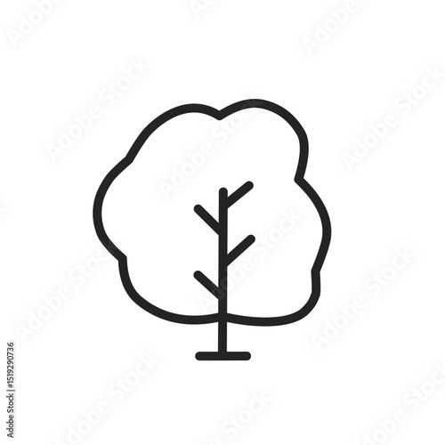 Collection of Tree and Forest Related Line Icons. Editable Stroke for Design, Web Sites, Apps, Cards. Contains Linear Images of Deciduous and Coniferous Trees