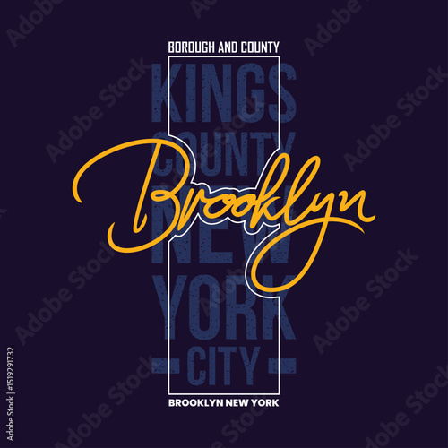 Brooklyn NYC, USA. Vintage typography design in vector illustration.clothing, t shirt,apparel and other uses