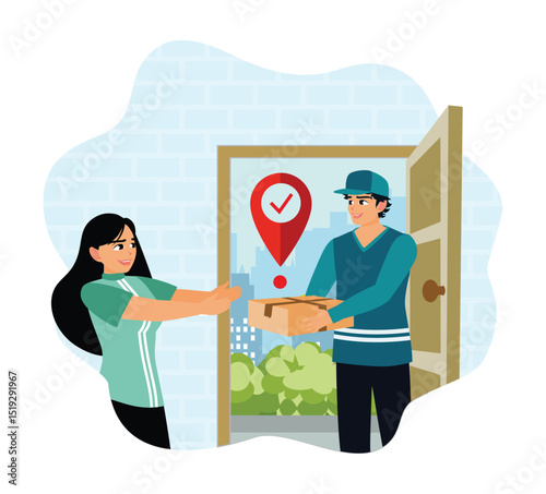 A courier delivers the order to the customer's address.