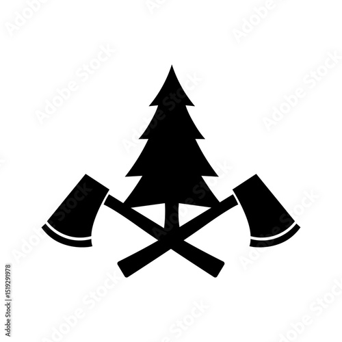 lumberjack logo timber icon logging symbol template