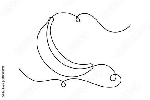 Banana continuous one line drawing minimalist vector design
