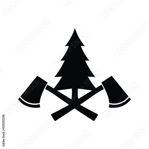 lumberjack logo timber icon logging symbol template