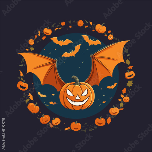 Pumpkin Design ready to print for t-shirts, brooches, stickers and more