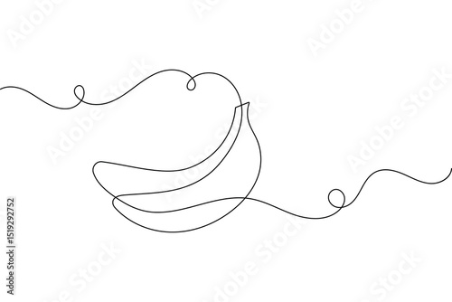 Banana continuous one line drawing minimalist vector design
