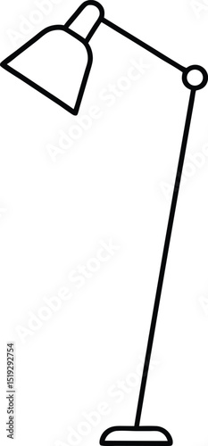 floor lamp icon line art vector illustration on transparent background