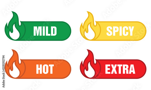 Spicy level labels vector template