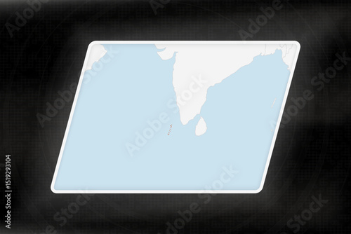 Maldives Highlighted in Flag Colors on Geographic Map.