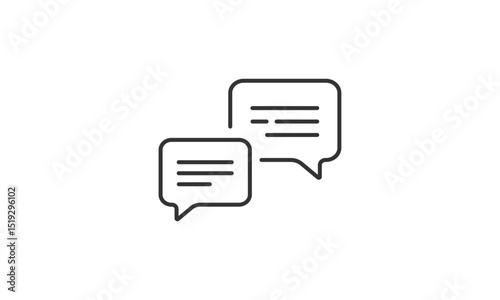 チャット・プロンプト・会話の吹き出しアイコン (ベクター・線画)