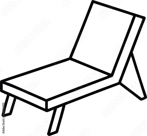 lounge chair icon line art vector illustration on transparent background