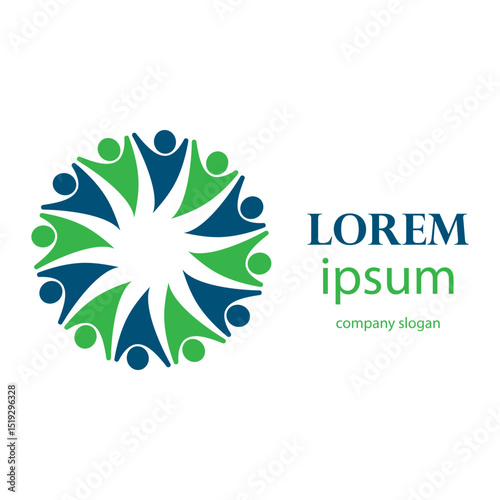 rotating successful people community logo design