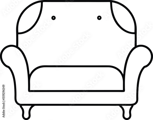 loveseat icon line art vector illustration on transparent background