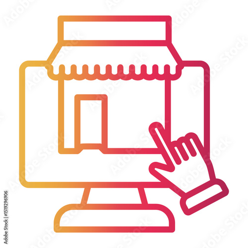 online marketplace Line Gradient Icon