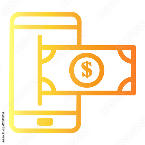 online payment Line Gradient Icon