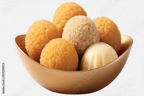 Laddu dessert food isolated on transparent background 