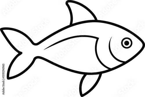 neon tetra icon line art vector illustration on transparent background