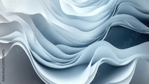 white gray folded texture waves background with soft flowing design