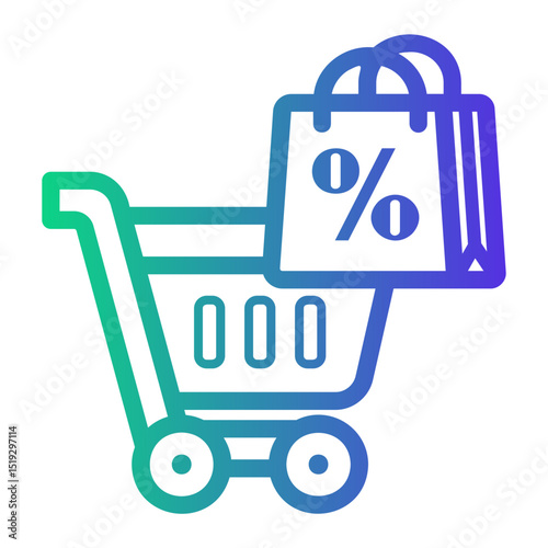 discount Line Gradient Icon
