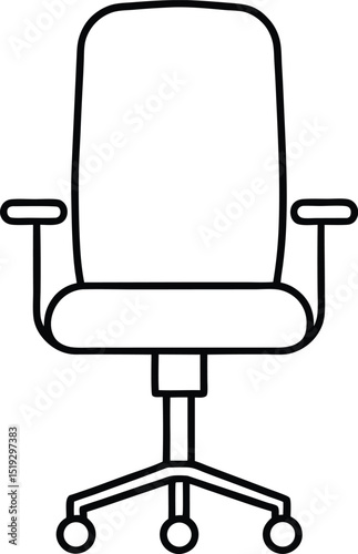 office chair icon line art vector illustration on transparent background