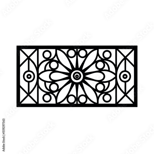 Weathered Threshold Iconic Metal Gate Emblem Old World Access Vector Logo of Vintage Metal Gate