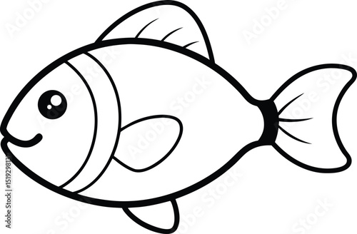 oscar fish icon line art vector illustration on transparent background