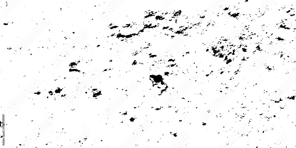 Fototapeta premium Black and white noise paper dust. Distressed Dirty rough overlay texture. Black grunge texture on transparent backdrop background. Scratches on a white background.