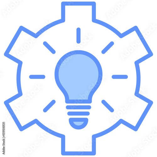 Innovation Outline Blue Color Icon