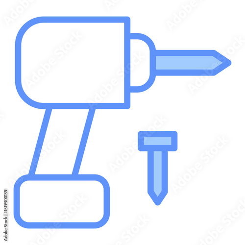 Drill Outline Blue Color Icon